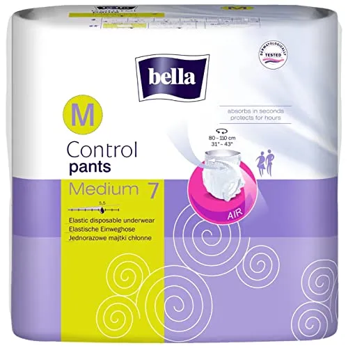 bella Control Pants Medium Einweghose für leichte bis mittlere Blasenschwäche Größe Medium, 1er Pack (1 x 7 Stück)
