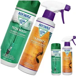 NIKWAX TechWash und TX.Direct Spray-on Doppelpack 2x300ml - Reinigungsmittel für Outdoor-Bekleidung, reinigt und imprägniert in einem Schritt für optimale Performance und Schutz bei jedem Wetter.