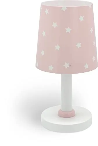 Dalber Kinder Tischlampe Nachttischlampe kinderzimmer Star Light Sterne Rosa 82211S, E14