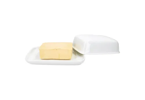 van Well Butterdose Van Well Avanti Butterdose mit Deckel weiß für 250g Butter-Schale, Porzellan