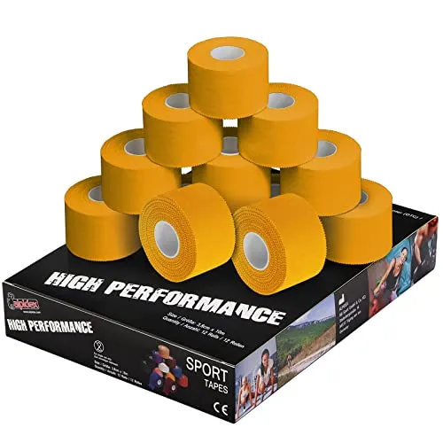 ALPIDEX Sport Tape Set – 12 Rollen 3,8 cm x 10 m - Vielseitiges Sporttape für Stabilität und Halt. Ideal für alle Sportarten, hautfreundlich und wasserfest. Praktisch: leicht reißbar ohne Schere, für individuelle Anpassung.