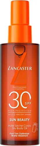 Lancaster Sun Beauty Oil SPF30 Sonnenöl 150 ml - Sonnenöl mit SPF30 für eine schnelle, goldene Bräune ohne fettigen Effekt. Ozeanfreundlich und pflegend, sorgt für ein satiniertes Finish und repariert sonnenbedingte Hautschäden.