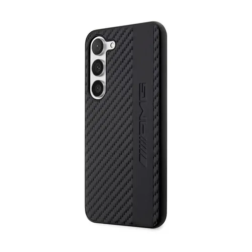 AMG Carbon Stripe & Embossed Etui für Samsung Galaxy S23 - Schwarz - Handyhülle mit hochwertiger Karbontextur, ultradünn und stoßfest. Schützt Ihr Galaxy S23 stilvoll und elegant, ideal für Technik- und Autoliebhaber.