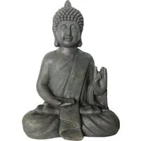 Buddha Figur Steinskulptur für Garten Deko - Elegante Buddha Skulptur aus langlebigem Polyresin, ideal für entspannende Gartenatmosphäre. Maße: 35x21x52 cm, Gewicht: 4,24 kg. Verleihen Sie Ihrem Außenbereich eine spirituelle Note!