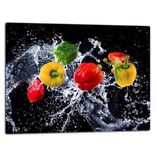 Glasschneidebrett Herdabdeckplatte Ceranfeld Universal 52x40 cm Schwarz Pfeffer