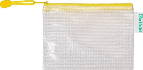 Tarifold Prospekthülle Reißverschlusstasche PVC gelb A6 175x125mm VE=8 Stück
