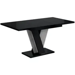 Altdecor Esstisch Schwarz Hochglanz, Rechteckig 90x75x120 cm - Moderner Esstisch mit spektakulärem Untergestell, erweiterbar von 120 cm auf 160 cm. Ideal für gesellige Abende mit Familie und Freunden. Robuste, laminierte Tischplatte, die pflegeleicht und langlebig ist.