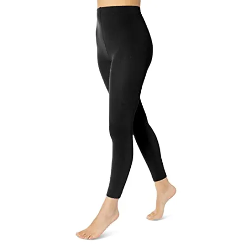 sockenkauf24 Damen THERMO Leggings mit Innenfleece extra warm Winter Leggings WP (50/52, Schwarz)