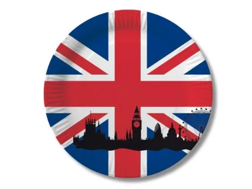 Party-Teller Großbritannien Union Jack, 10 Stück, 23 cm Durchmesser