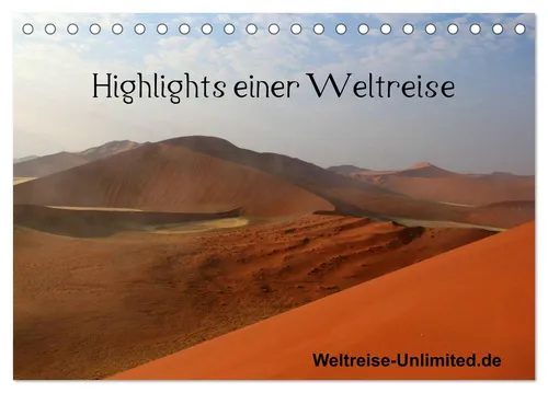 Highlights einer Weltreise (Tischkalender 2027 DIN A5 quer), CALVENDO Monatskale