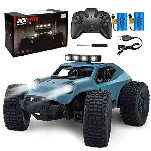 Kizeefun Ferngesteuertes Auto 1/20 Offroad Geländewagen - RC-Modelle mit 20 km/h und 50 Minuten Spielzeit dank 2 Akkus. Ausgestattet mit LED-Scheinwerfern für nächtliche Abenteuer – das perfekte Geschenk für Kinder!
