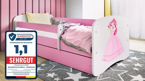 Raumhirsch Kinderbett Prinzessin Rosa, 70x140 cm in pink von Raumhirsch Furniture