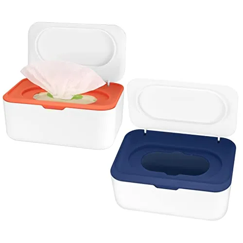 STK. Feuchttücher Box, Feuchttücherspender, Feuchttücherbox, Feuchtes Toilettenpapier Aufbewahrungsbox, Feuchtpapierbox Spender Halter mit Deckel für Heim 2