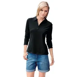 heine Langarm Poloshirt in Schwarz Größe 38 von Heine