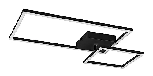 Reality Leuchten LED Deckenleuchte Padella R62642132 - Moderne Deckenleuchte in Schwarz matt mit energiesparender 25 Watt LED, die in drei Helligkeitsstufen dimmbar ist - perfekt für stimmungsvolle Beleuchtung in jedem Raum.