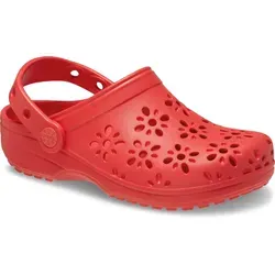 Crocs Unisex Kinder Classic Floral Cut Out Clog, Cherry Red, 34/35 EU
