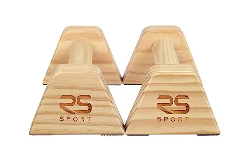 RS SPORT Calisthenics, Parallele aus Holz, niedrige Paralletten, Paralleline, Calisthenics, Push Up Bar, Crossfit und Steet Workout, Fitnessstudio
