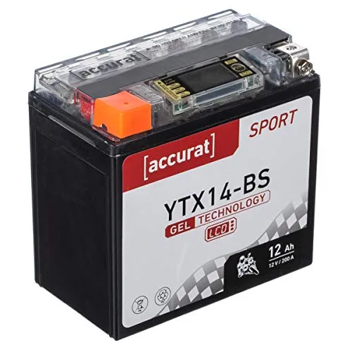 Accurat Motorradbatterie YTX14-BS
