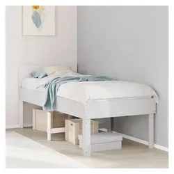 furnicato Bettgestell Weiß mit Stauraum 193,5 x 78,5 x 91 cm