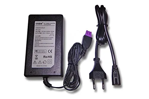 vhbw Netzteil kompatibel mit HP Deskjet, Photosmart, PSC, Officejet Drucker - 200 cm, schwarz
