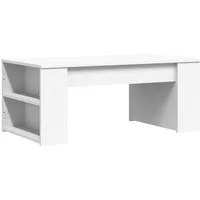vidaXL Couchtisch Weiß 102x55x42 cm - Eleganter Couchtisch aus hochwertigem Holzwerkstoff, bietet Stabilität und Wasserdichtigkeit. Ideal für stilvolle Wohnzimmer mit viel Stauraum für deine Essentials.
