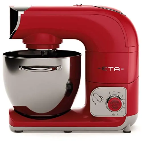 ETA Küchenmaschine Gratus Storio 1200W, rot - Universalküchenmaschine mit 1200W Leistung, ideal für vielseitige Zubereitung von Speisen. Inklusive PULSE-Funktion und Thermosicherung für optimale Sicherheit und Leistung.
