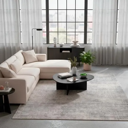 TESSO LIVING Kurzflor Teppich Wohnzimmer Silber 155 x 230 cm - Teppich für Wohnzimmer, super soft und pflegeleicht, ideal für ein warmes Zuhause und geeignet für Fußbodenheizungen.