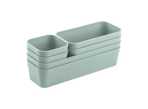 Engelland Schubladeneinsatz Schubladen-Organizer (Vorteils-Set, 6 St., individuelle Anordnung, passend für alle gängigen Schubladen), BPA-frei, spülmaschinengeeignet, gefrierschrankgeeignet