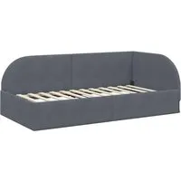 vidaXL Eckbettgestell Dunkelgrau 90 x 200 cm aus Samt von vidaXL