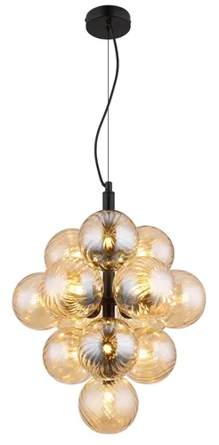 GLOBO LIGHTING LED-Hängeleuchte CONOR, Glaskugeln - Hängeleuchte mit stilvollen Glaskugeln und mattem Metallkorpus, ideal für moderne Wohnräume. Geeignet für G9 LED-Leuchtmittel (nicht enthalten) und sorgt für beeindruckendes Licht.