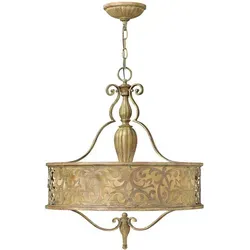 Kronleuchter Hängelampe Champagner-Farbe D 53,3 cm - Elegante Deckenleuchte für das Esszimmer, mit kunstvollem Design und luxuriösem Finish in gebürstetem Champagner, ideal für stilvolle Akzente.