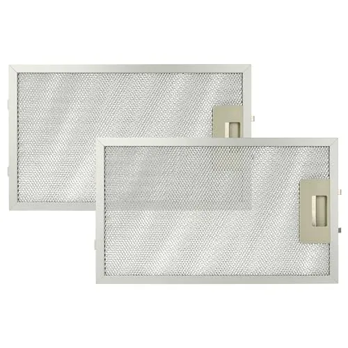 vhbw 2x Filter Metallfettfilter kompatibel mit AEG 8360D-M/S, 8260D-B, 8360D-B, 8260D-M, 8360D-M Dunstabzugshaube - 32,5 x 19,6 x 0,85 cm, Metall