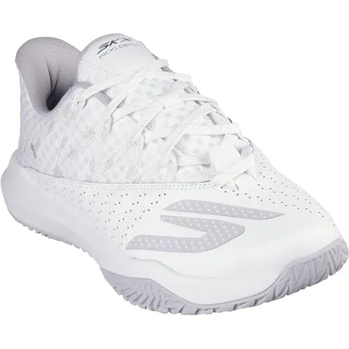 Skechers Herren Viper Court Rally Sneaker, White Leather/Mesh/Trim, 45.5 EU
