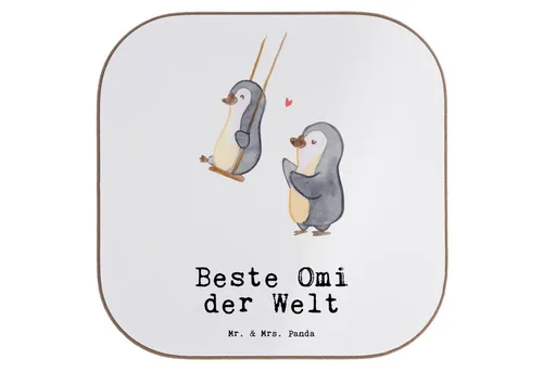Glasuntersetzer & Bierdeckel Weiß von Mr. & Mrs. Panda