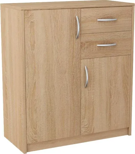 Matkam Möbel Kommode Sonoma Eiche - Elegante 2-türige Kommode, 74x85x35 cm, ideal für jeden Raum mit viel Stauraum für Kleidung und Haushaltsgegenstände, pflegeleicht und langlebig.
