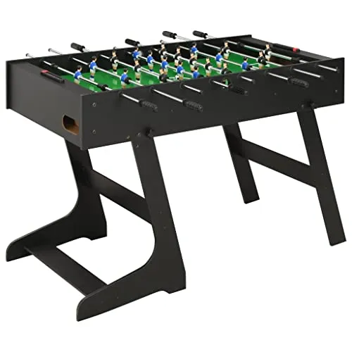 vidaXL Klappbarer Kickertisch 121 x 61 x 80 cm Schwarz - Kicker Tisch mit professionellem Design für spannende Heimspiele, klappbar für einfache Lagerung und ausgestattet mit Anti-Rutsch-Griffen für optimalen Halt.