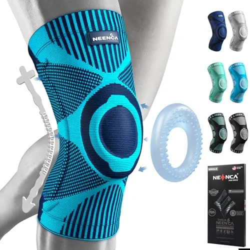 NEENCA Kniestütze, Komprimierte Kniebandage mit Patella Gel Pads & Feder Seitenstabilisatoren, Medizinischer Knieschützer für Laufen, Meniskusriss, Arthritis, Gelenkschmerzlinderung, ACL, Erholung