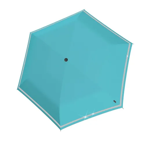 Knirps Kinder-Taschenschirm Rookie Reflective - Capri, sicher im Straßenverkehr dank reflektierender Borte und superleicht mit nur 205g