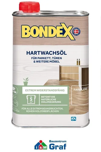 BONDEX Hartwachs Öl farblos 0,25 L Holzöl Möbelöl /#873479