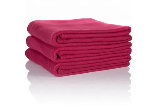 Wohndecke 3 St. G3B Oeko-Tex Polar Fleecedecken Couch bordeaux, 130x160 cm