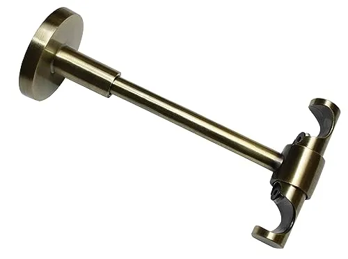 Gardinia Deckenträger für Gardinenstangen, 2-läufig, Offen, Drehbar, Wandabstand: 13 cm, Serie Memphis, Ø 16 mm, Metall, Messing-Antik