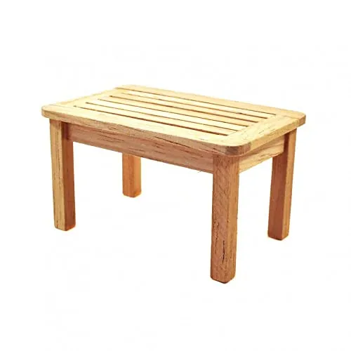 Melody Jane Puppenhaus Nacktes Holz Garten Couchtisch Miniatur Holz Terrasse Möbel 1:12