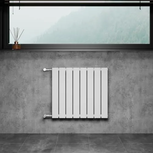 WITEN&NOCK Design Heizkörper Flach Paneelheizkörper Weiß 600 x 600 mm - Eleganter Flachheizkörper mit seitlichem Anschluss, ideal für den Austausch. Hohe Wärmeleistung von 444 Watt und langlebiges Material für effiziente Nutzung und ansprechendes Design.