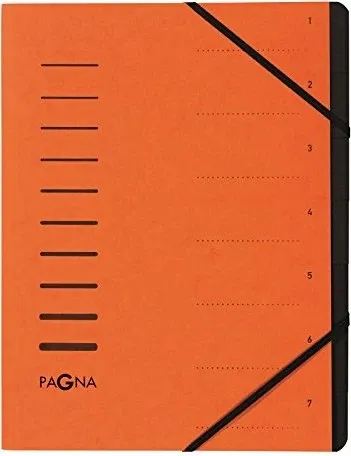Pagna Ordnungsmappe 7-teilig - Pressspan mit schwarzem Griffregister, ideal für DIN A4 Format und perfekte Organisation