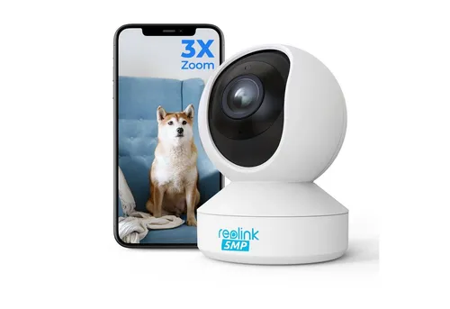 Reolink E1-Zoom 5MP PTZ WLAN IP Kamera - Überwachungskamera für den Innenbereich mit 3x optischem Zoom und 12m IR-Nachtsicht. Ideal für Sicherheit und Überwachung zu jeder Tageszeit.