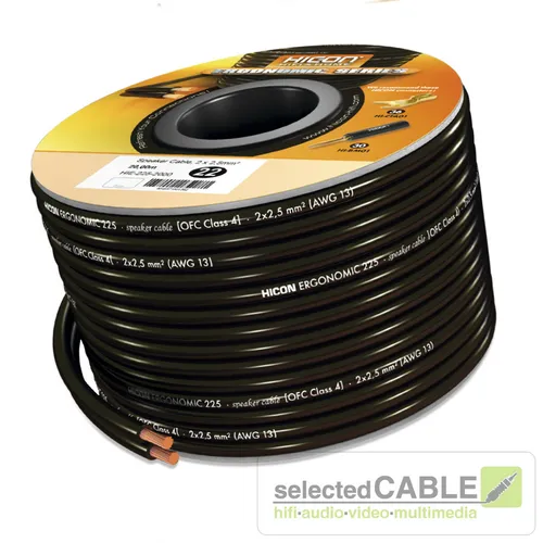 HICON Ergonomic 10m Lautsprecherkabel 2 x 2,5mm² OFC Speakercable | HIE-225-1000