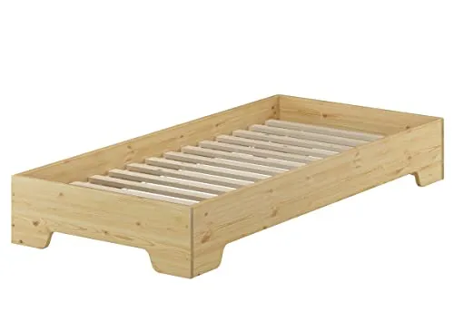 Erst-Holz®Kastenbett Holzbett, Studentenbett, Gästebett 80x200 Massivholz Kiefer mit Rollrost 60.56-08