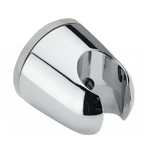 Brausehalter rund verchromt mit Schraube und Dübel für die Wand / Wandhalterung