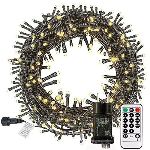 Nurkoo lichterkette innen weihnacht 15M 100LED Timer,Merkfunktion | IP44 Wasserdicht für Innen und Außen, 8 Modi ,Warmweiß,Niederspannung