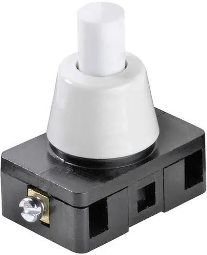 InterBär Druckschalter 250 V/AC 6A, 1 x Ein/Aus - Praktischer Druckschalter für Halogenleuchten, kompakte Bauweise (27 x 16 x 29,7 mm), einpolig, unbeleuchtet, ideal für vielseitige Anwendungen.